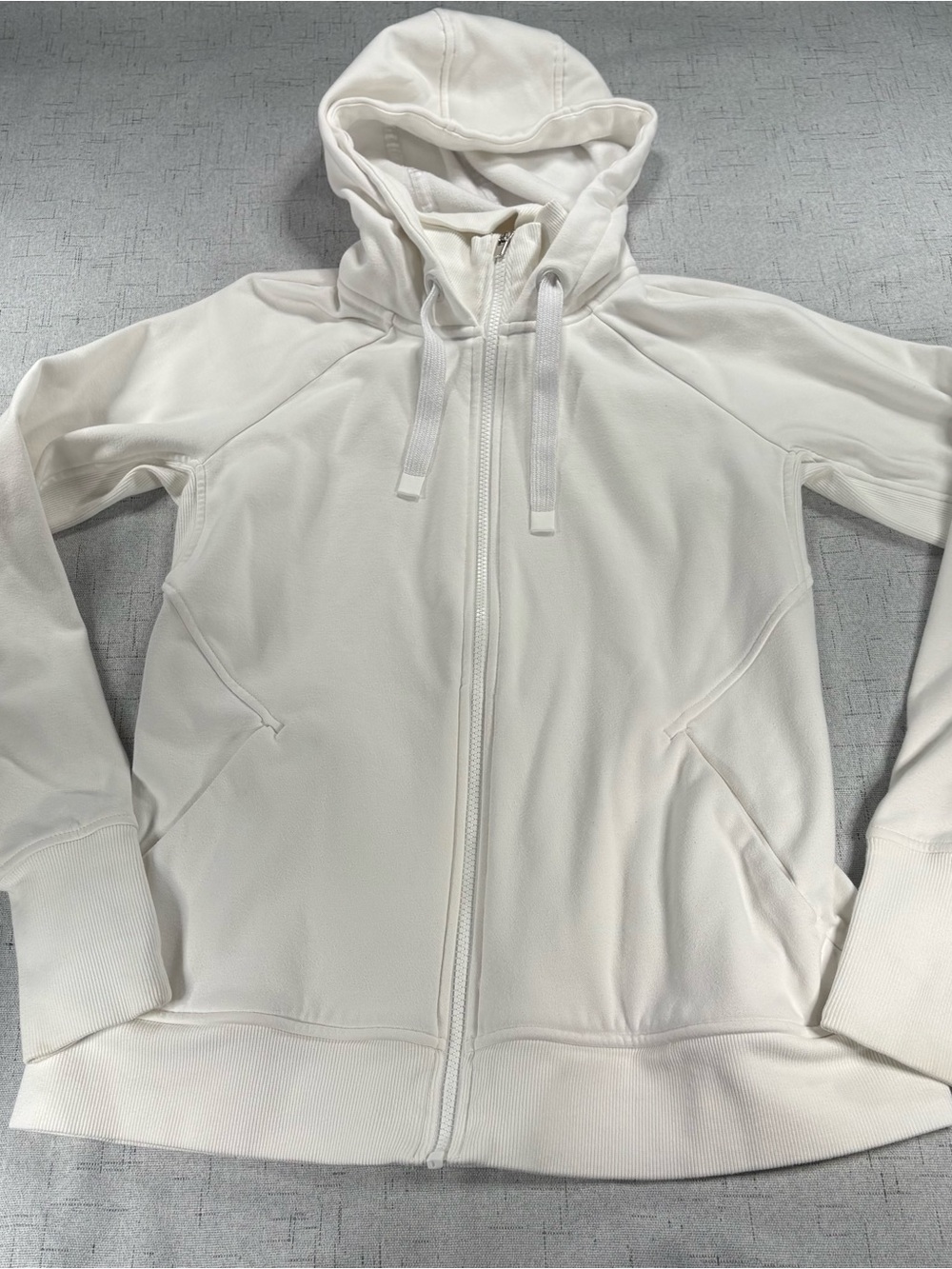 Athleta Women’s White Zip-Up Hooded Jacket
